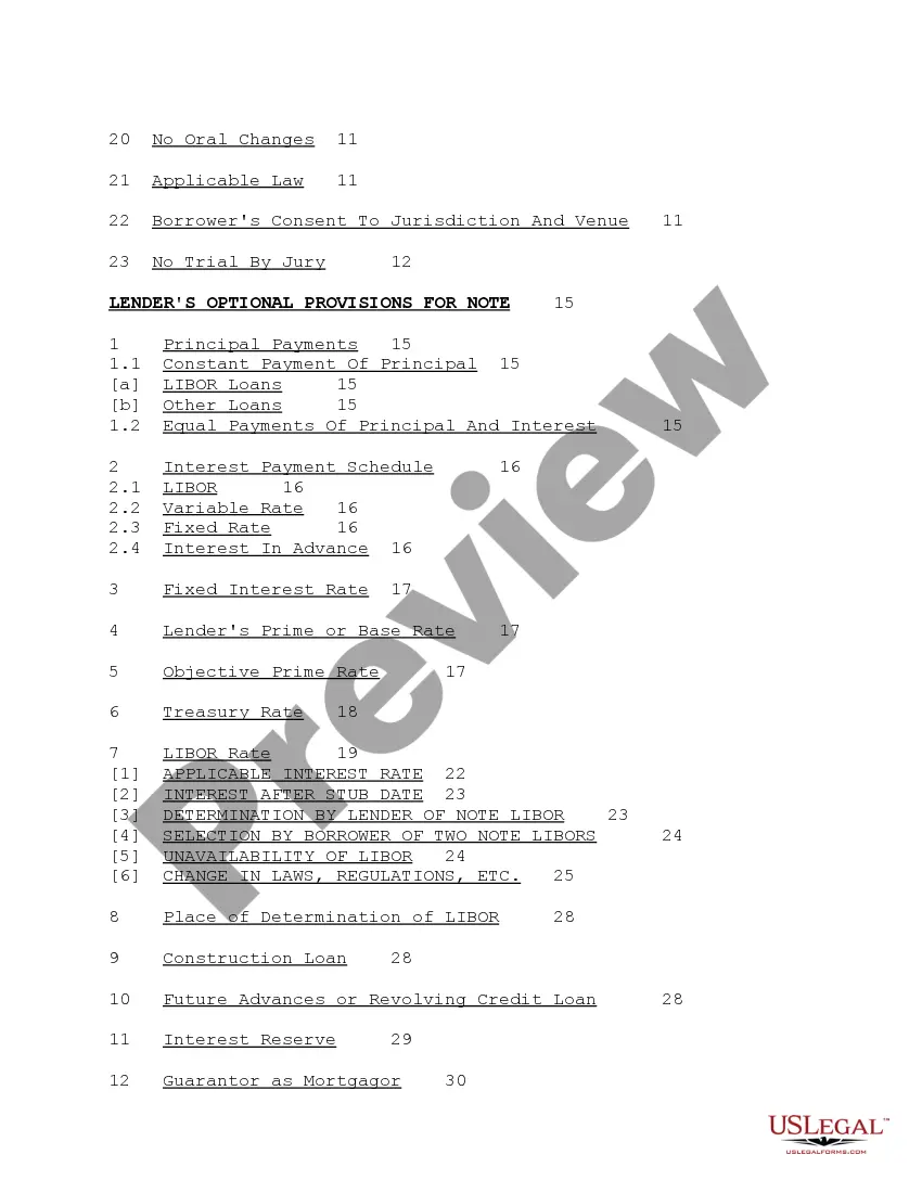 Preview Note Form and Variations