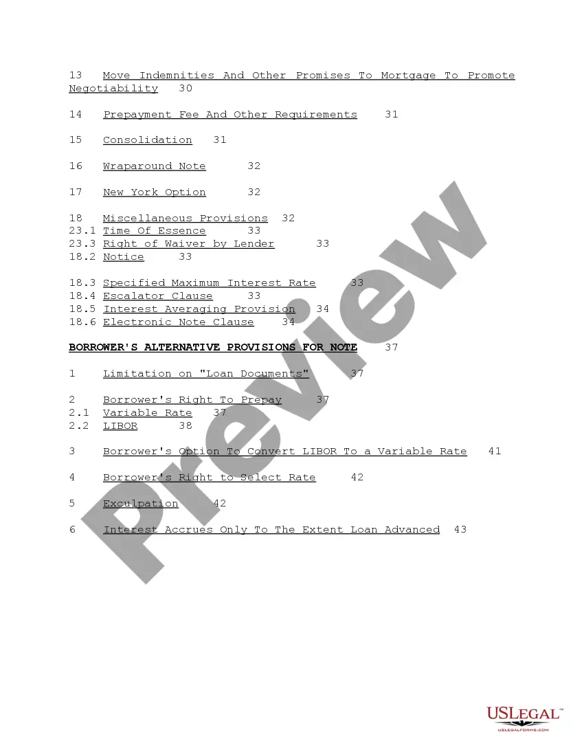 Preview Note Form and Variations