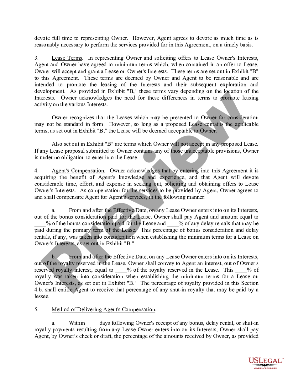 page 1 Agreement Designating Agent to Lease Mineral Interests preview