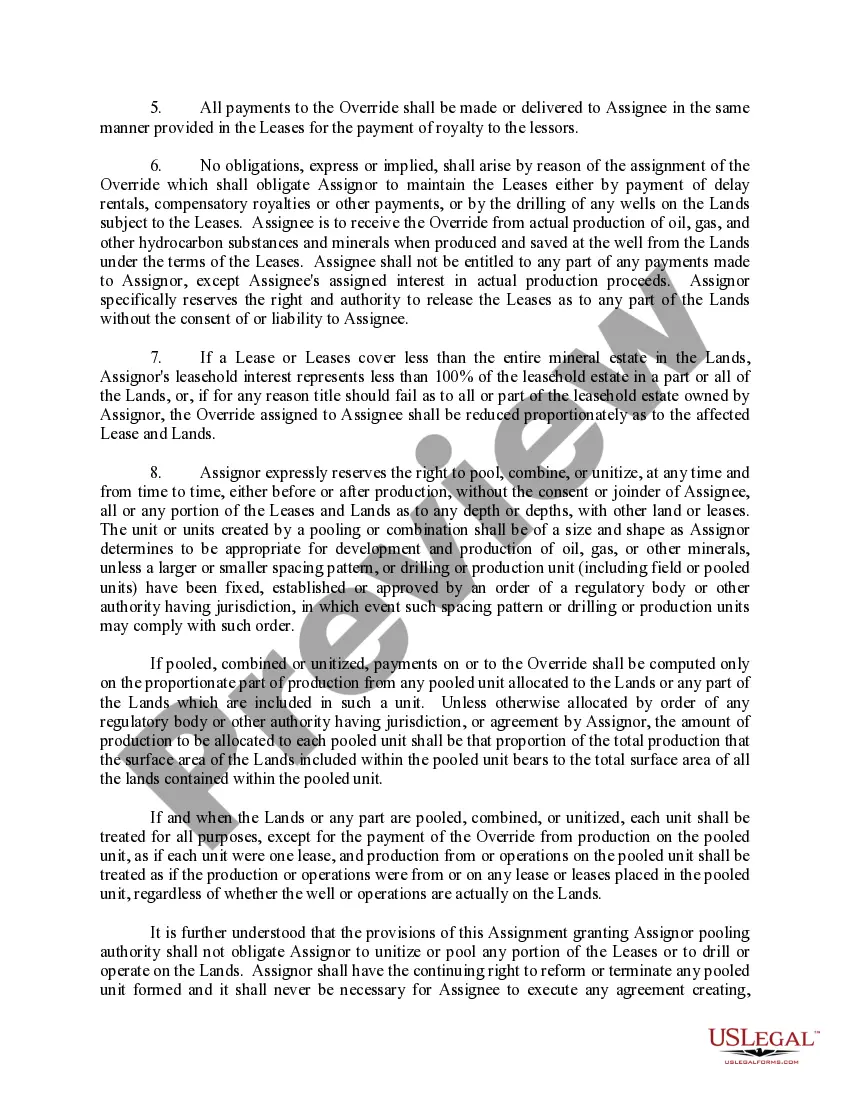 Get Assignment of Overriding Royalty Interests for Multiple Leases Preview Assignment of Overriding Royalty Interests for Multiple Leases