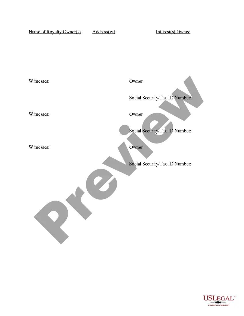 Get Royalty Owner's Statement of Ownership Preview Royalty Owner's Statement of Ownership
