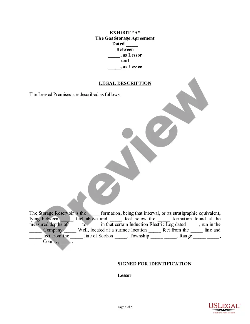 Get Gas Storage Agreement and Lease (Surface and Underground) Preview Gas Storage Agreement and Lease (Surface and Underground)