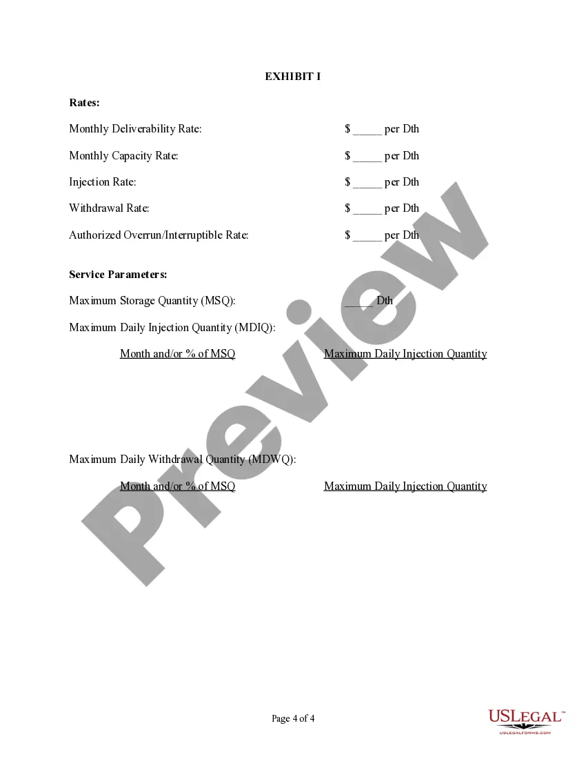 Get Gas Storage Service Agreement Preview Gas Storage Service Agreement