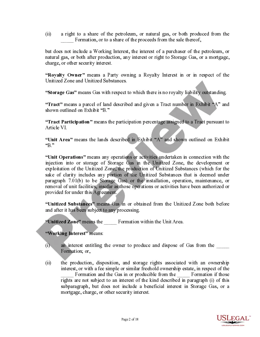 Get Gas Storage Unit Agreement (Establish Unit on Depleted Producing Property) Preview Gas Storage Unit Agreement (Establish Unit on Depleted Producing Property)