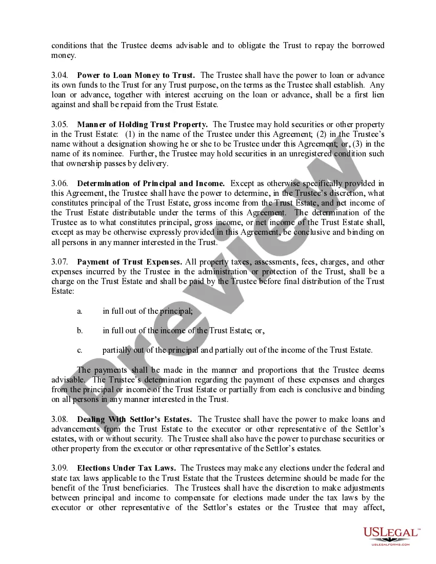 Get Revocable Trust Agreement when Settlors Are Husband and Wife Preview Revocable Trust Agreement when Settlors Are Husband and Wife