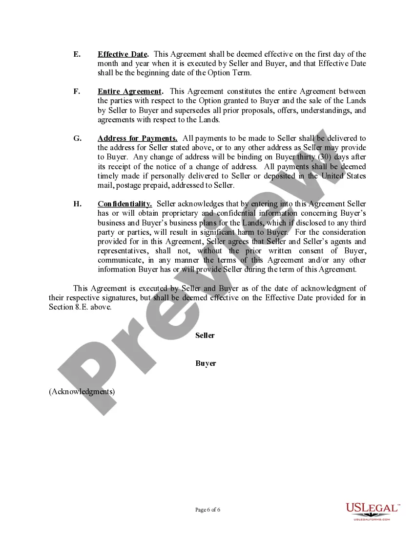 Get Option and Contract of Sale Agreement (On Lands to be Used for Gas Storage) Preview Option and Contract of Sale Agreement (On Lands to be Used for Gas Storage)