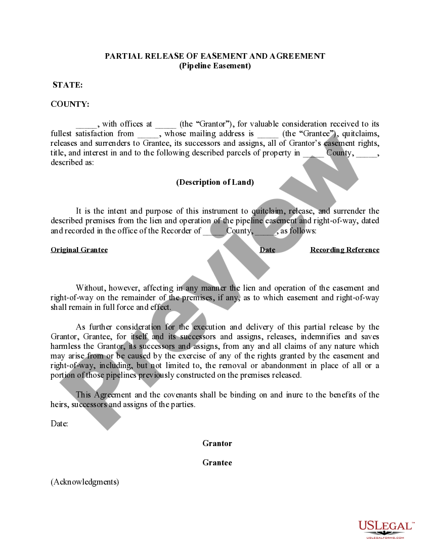 Release Easement Form US Legal Forms