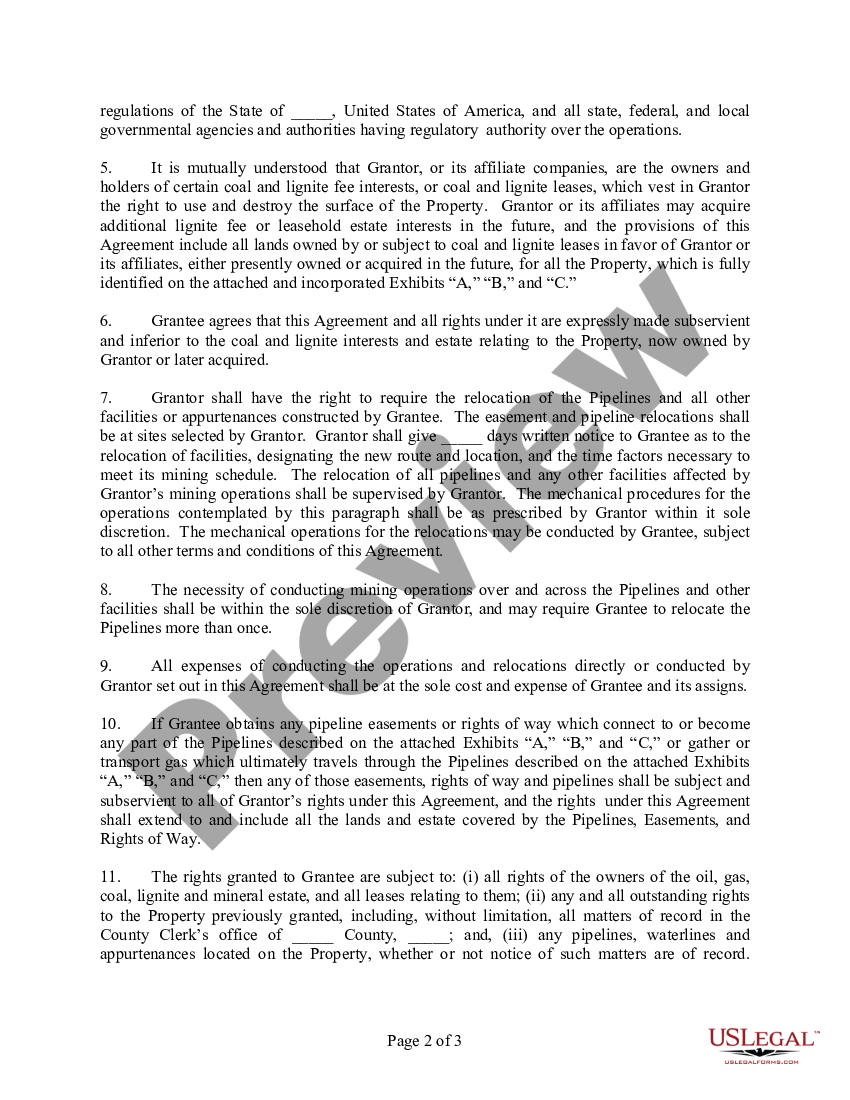 Bexar Texas Pipeline Easement and Accommodation Agreement (For Gas ...