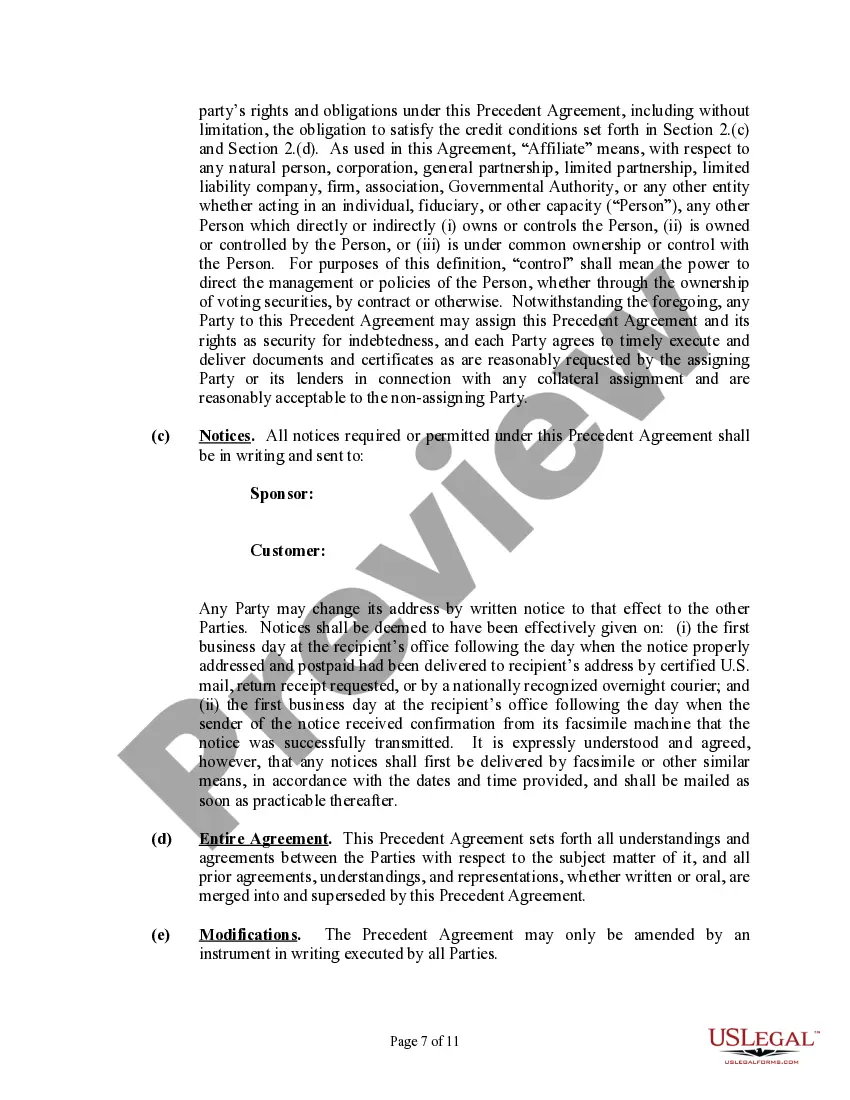 Get Precedent Agreement for Firm Natural Gas Storage Service Preview Precedent Agreement for Firm Natural Gas Storage Service