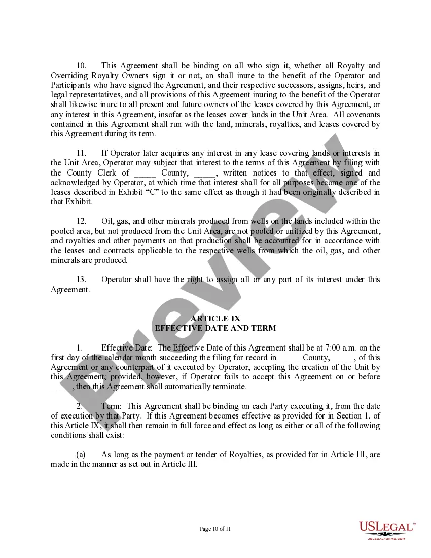 Get Production and Storage Unit Agreement Preview Production and Storage Unit Agreement
