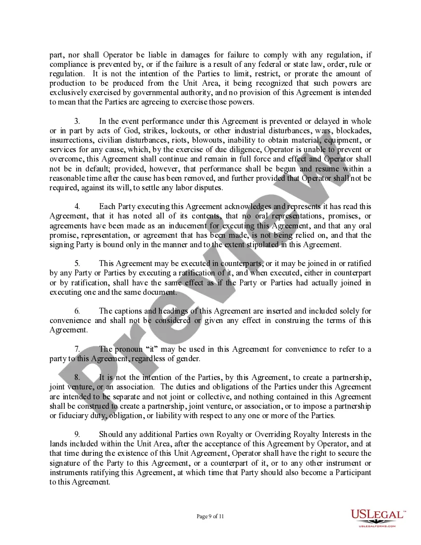 Get Production and Storage Unit Agreement Preview Production and Storage Unit Agreement