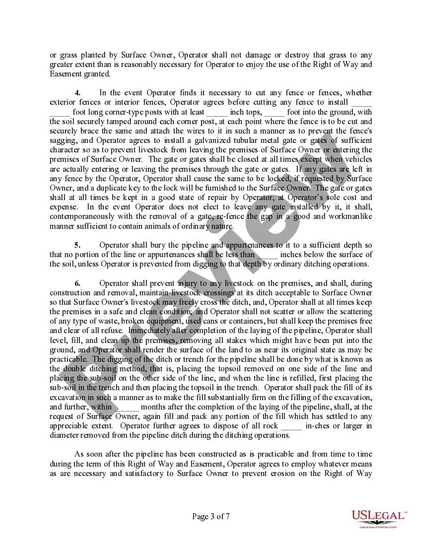 Get Right of Way and Easement Agreement (Oil and Gas Pipeline) Preview Right of Way and Easement Agreement (Oil and Gas Pipeline)