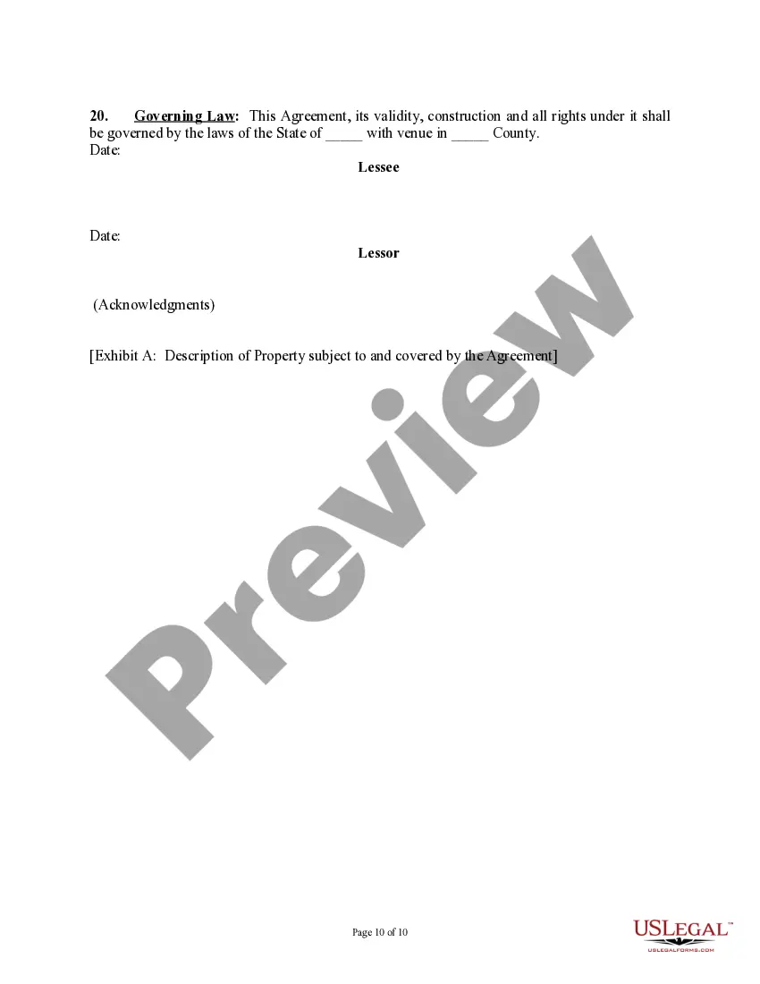 Get Subsurface Underground Gas Storage Lease and Agreement (With Landowner; Long Form) Preview Subsurface Underground Gas Storage Lease and Agreement (With Landowner; Long Form)
