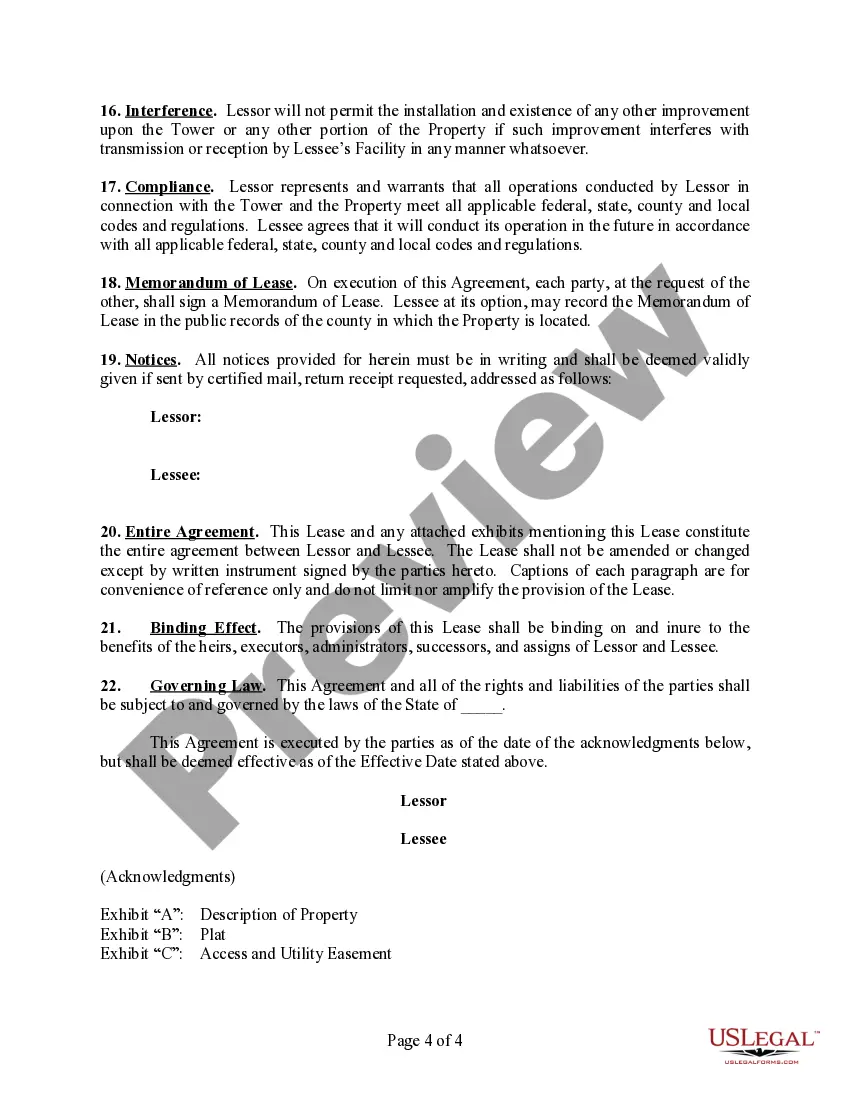 Get Tower Attachment Lease Agreement Preview Tower Attachment Lease Agreement