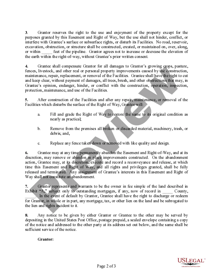Get Easement and Right of Way (Pipeline) Preview Easement and Right of Way (Pipeline)