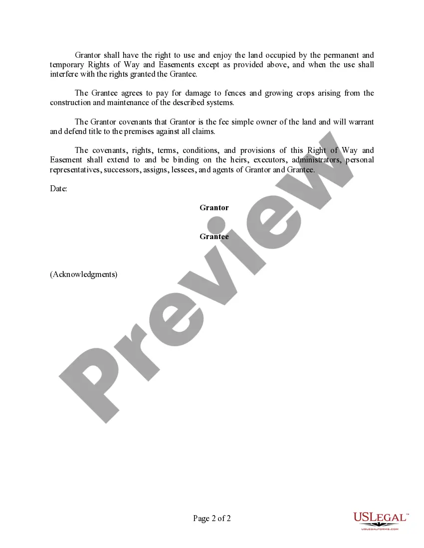 Get Communication Systems Right of Way Easement Preview Communication Systems Right of Way Easement