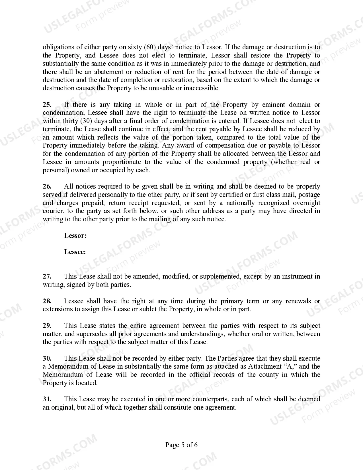 Preview Lease Agreement (For Telecommunications Facility)