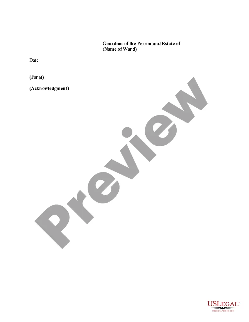 Preview Affidavit by Guardian of Person and Estate of Ward Relating to Granting An Oil, Gas, and Mineral Lease