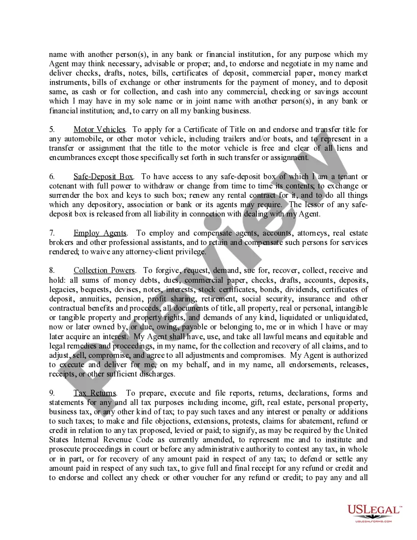 Get General Durable Power of Attorney Appointing Agent to Act For Principal Regarding All Property Matters Preview General Durable Power of Attorney Appointing Agent to Act For Principal Regarding All Property Matters