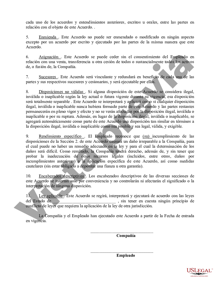 Miami-Dade Florida Acuerdo de no competencia entre el empleado y la ...