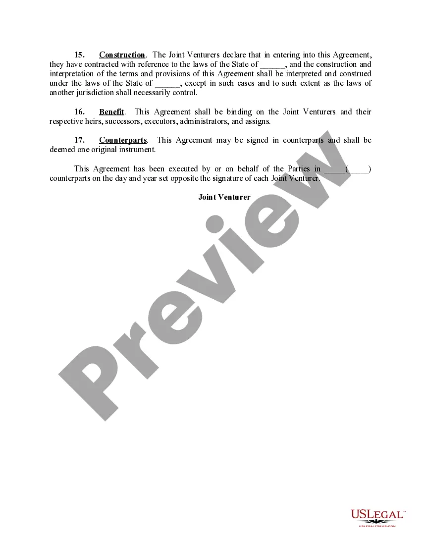 Get Joint Venture Agreement to Acquire, Own and Manage Oil and Gas Leases - Short Form Preview Joint Venture Agreement to Acquire, Own and Manage Oil and Gas Leases - Short Form