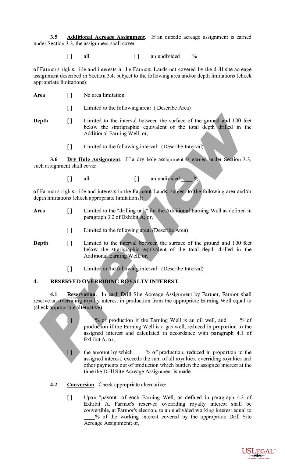 page 3 Farmout Agreement Providing For Multiple Wells with Dry Hole Earning An Assignment preview