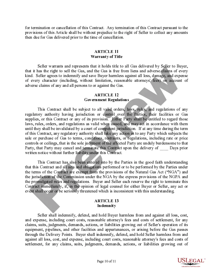 Get Gas Sales Contract Preview Gas Sales Contract