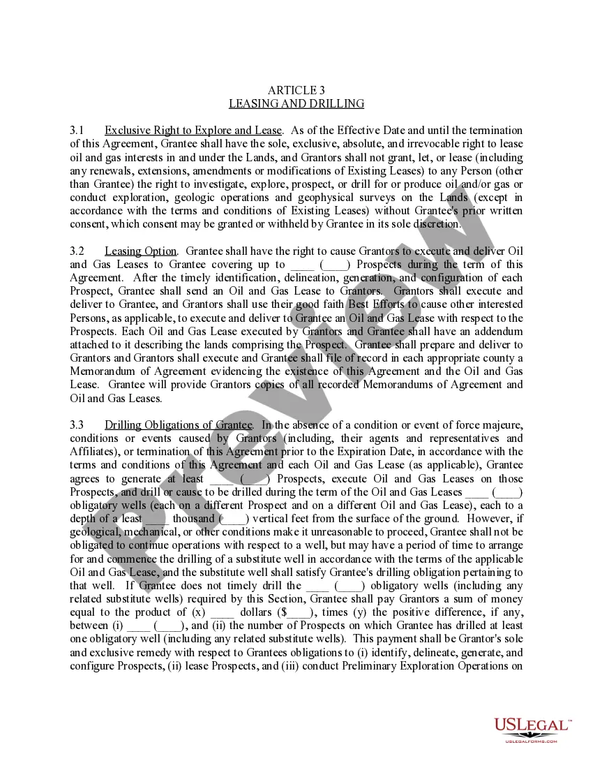Get Seismic Exploration and Option to Lease Agreement - Long Form Preview Seismic Exploration and Option to Lease Agreement - Long Form