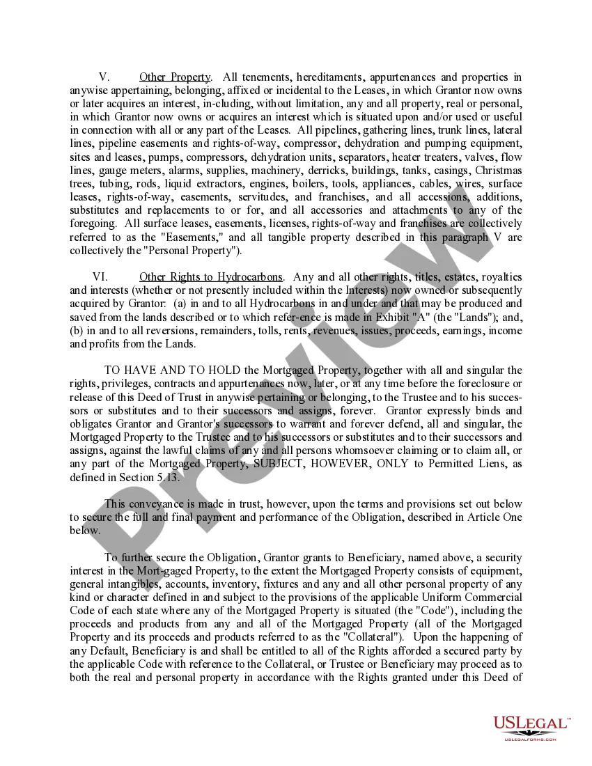 Get Deed of Trust, Mortgage, Security Agreement, Assignment of Production, and Financing Statement of Oil and Gas Properties including After - Acquired Title Preview Deed of Trust, Mortgage, Security Agreement, Assignment of Production, and Financing Statement of Oil and Gas Properties including After - Acquired Title