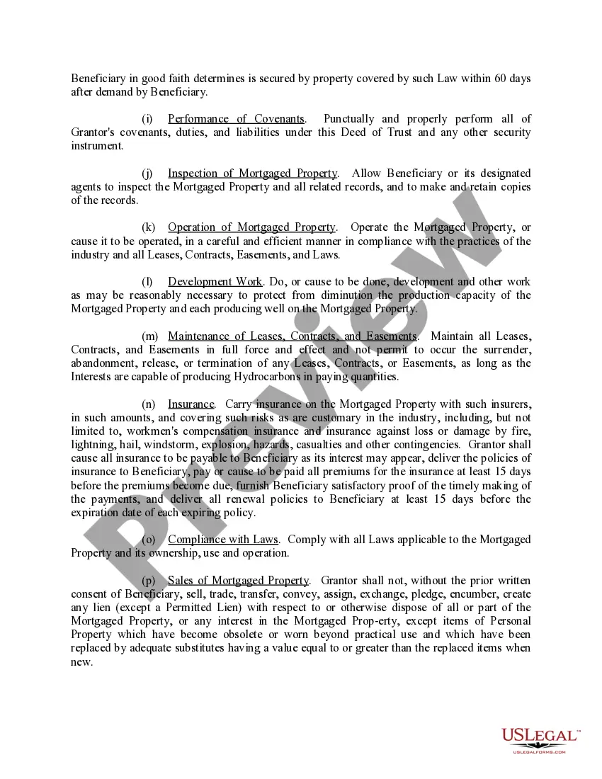 Get Deed of Trust, Mortgage, Security Agreement, Assignment of Production, and Financing Statement of Oil and Gas Properties including After - Acquired Title Preview Deed of Trust, Mortgage, Security Agreement, Assignment of Production, and Financing Statement of Oil and Gas Properties including After - Acquired Title