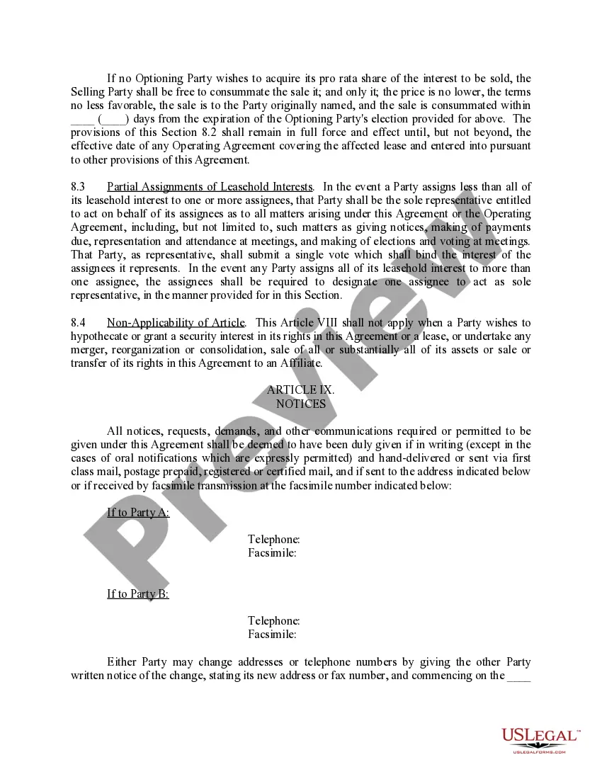 Preview Joint Bidding Agreement to Bid on Federal or State Lands offered For Lease