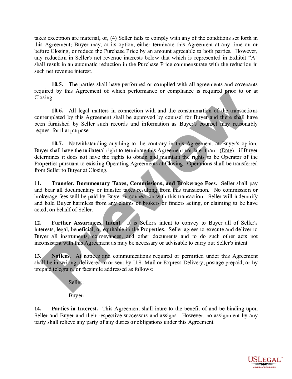 page 9 Purchase and Sale Agreement of Oil and Gas Properties and Related Assets preview