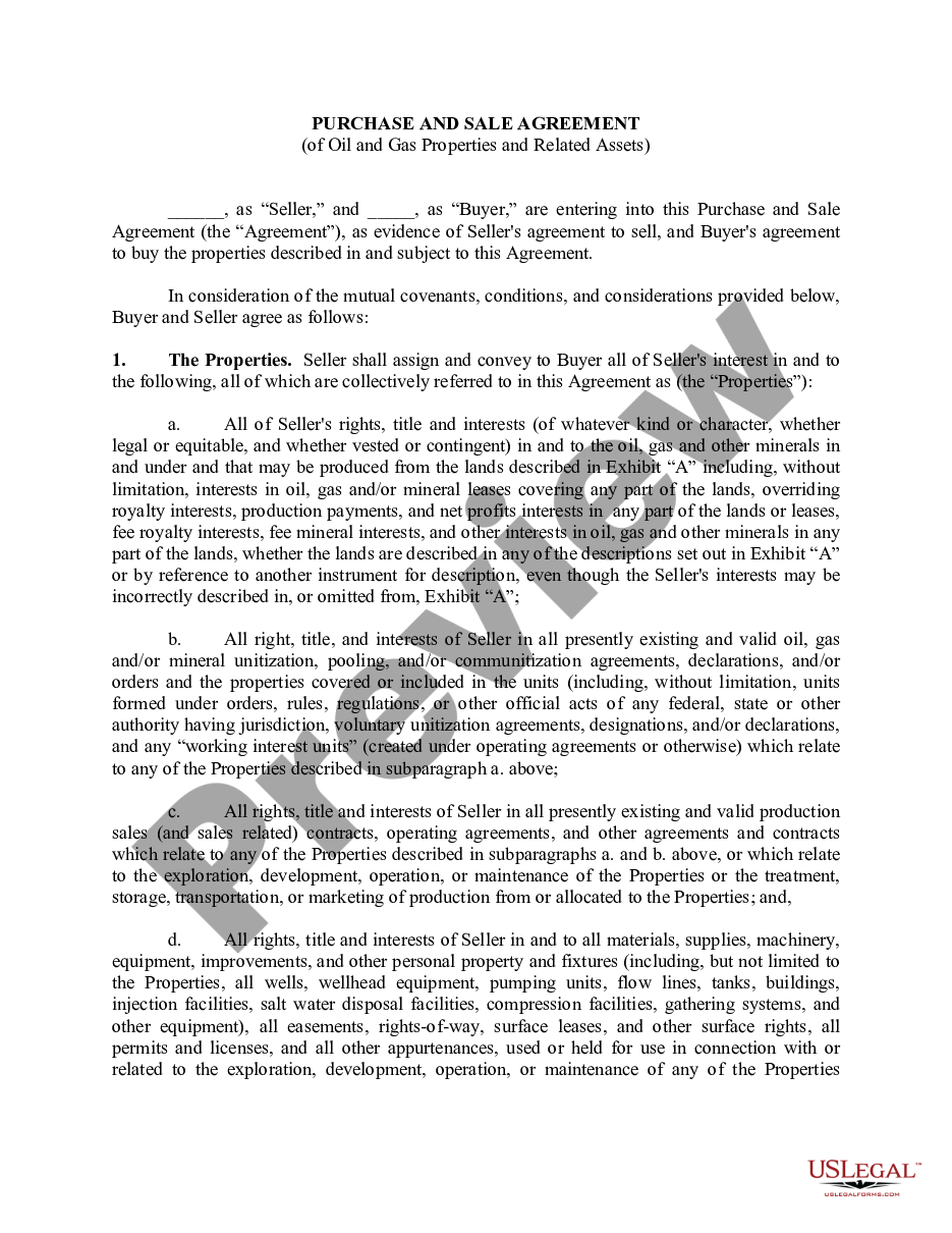 page 2 Purchase and Sale Agreement of Oil and Gas Properties and Related Assets preview