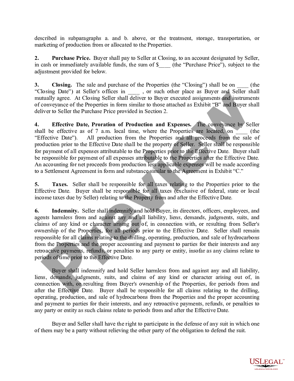 page 3 Purchase and Sale Agreement of Oil and Gas Properties and Related Assets preview