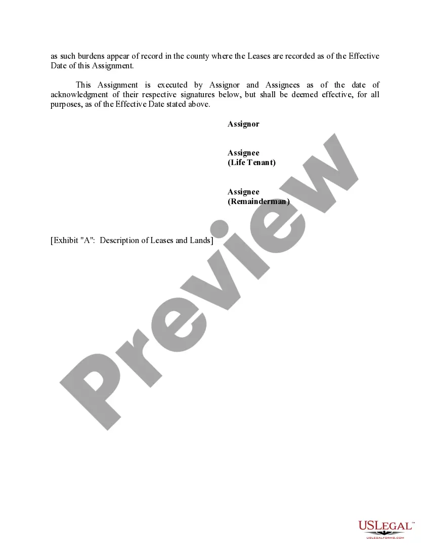 Get Assignment and Bill of Sale to Life Tenant and Remainderman Preview Assignment and Bill of Sale to Life Tenant and Remainderman