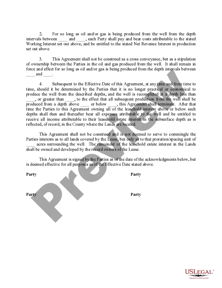 Get Commingling Agreement Among Working Owners As to Production from Different Formations Out of the Same Well Bore, Where Leasehold Ownership Varies As to Depth Preview Commingling Agreement Among Working Owners As to Production from Different Formations Out of the Same Well Bore, Where Leasehold Ownership Varies As to Depth
