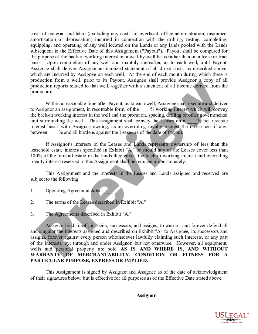 assignment of oil gas leases