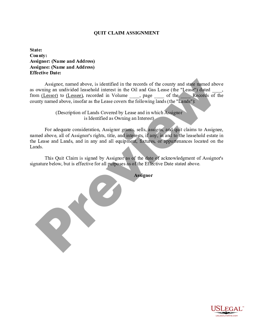 quitclaim assignment patent