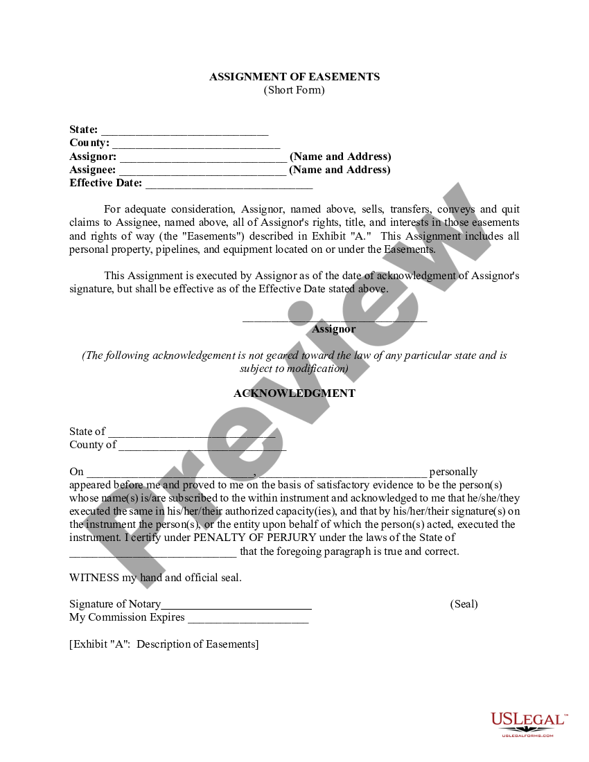 assignment of an easement