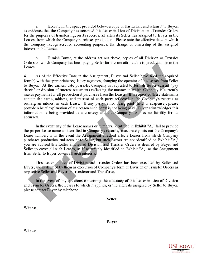 Get Letter in Lieu of Division and Transfer Orders Preview Letter in Lieu of Division and Transfer Orders