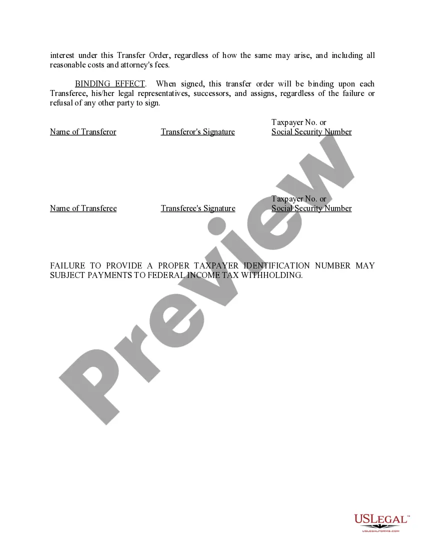 Preview Oil and Gas Transfer Order