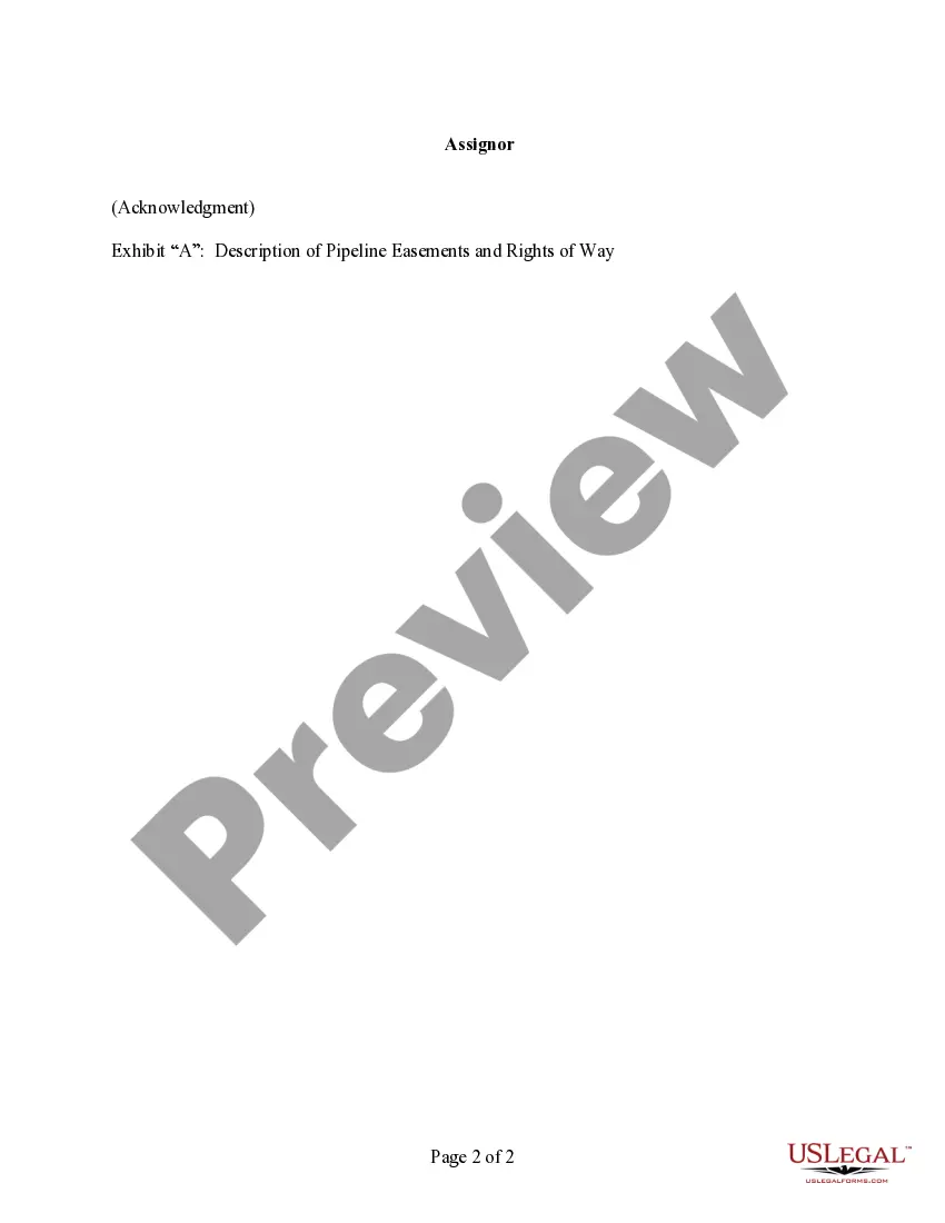 Preview Assignment of Pipeline Easements and Rights of Way
