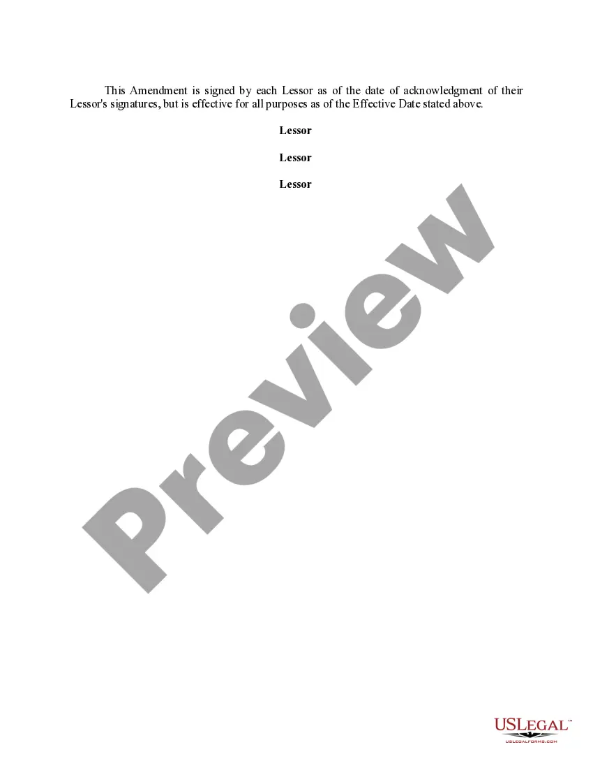 Get Amendment to Oil and Gas Lease to Extend Primary Term, With No Additional Rentals Preview Amendment to Oil and Gas Lease to Extend Primary Term, With No Additional Rentals