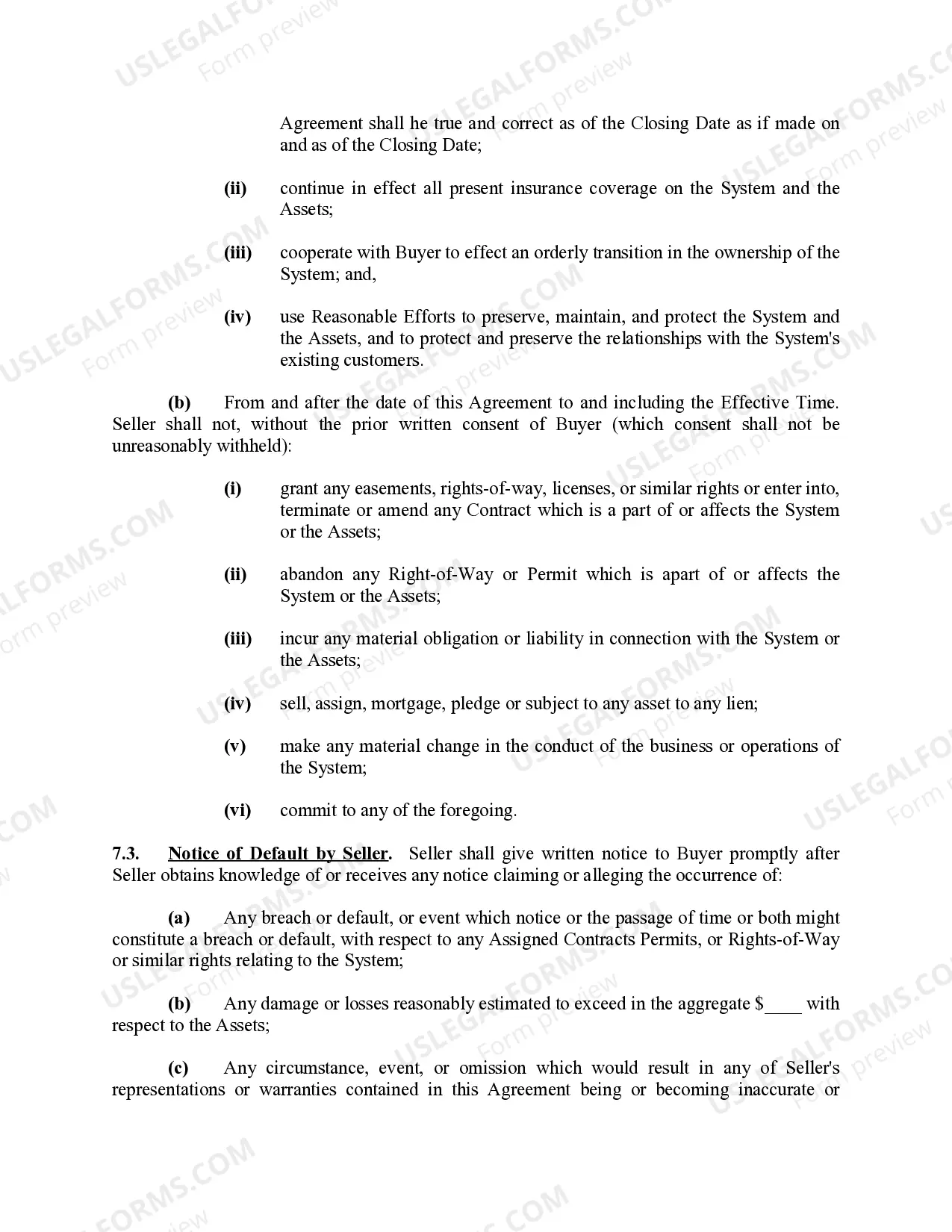 Preview Facilities Sale Agreement for Plant and Pipeline