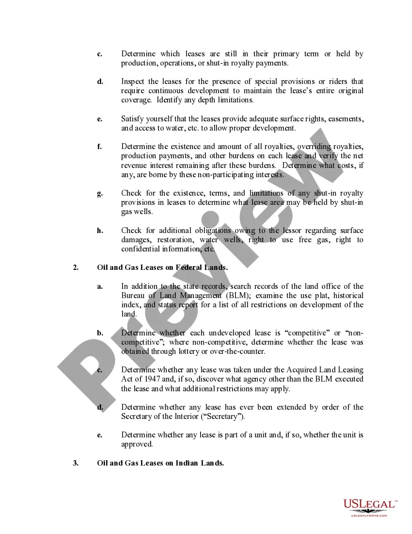 Get Due Diligence Overview Oil and Gas Properties Preview Due Diligence Overview Oil and Gas Properties