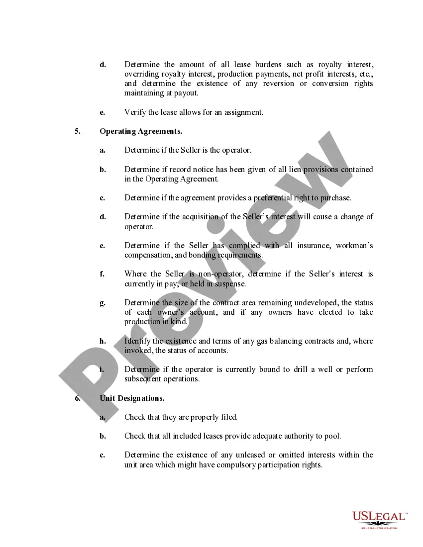 Get Due Diligence Overview Oil and Gas Properties Preview Due Diligence Overview Oil and Gas Properties