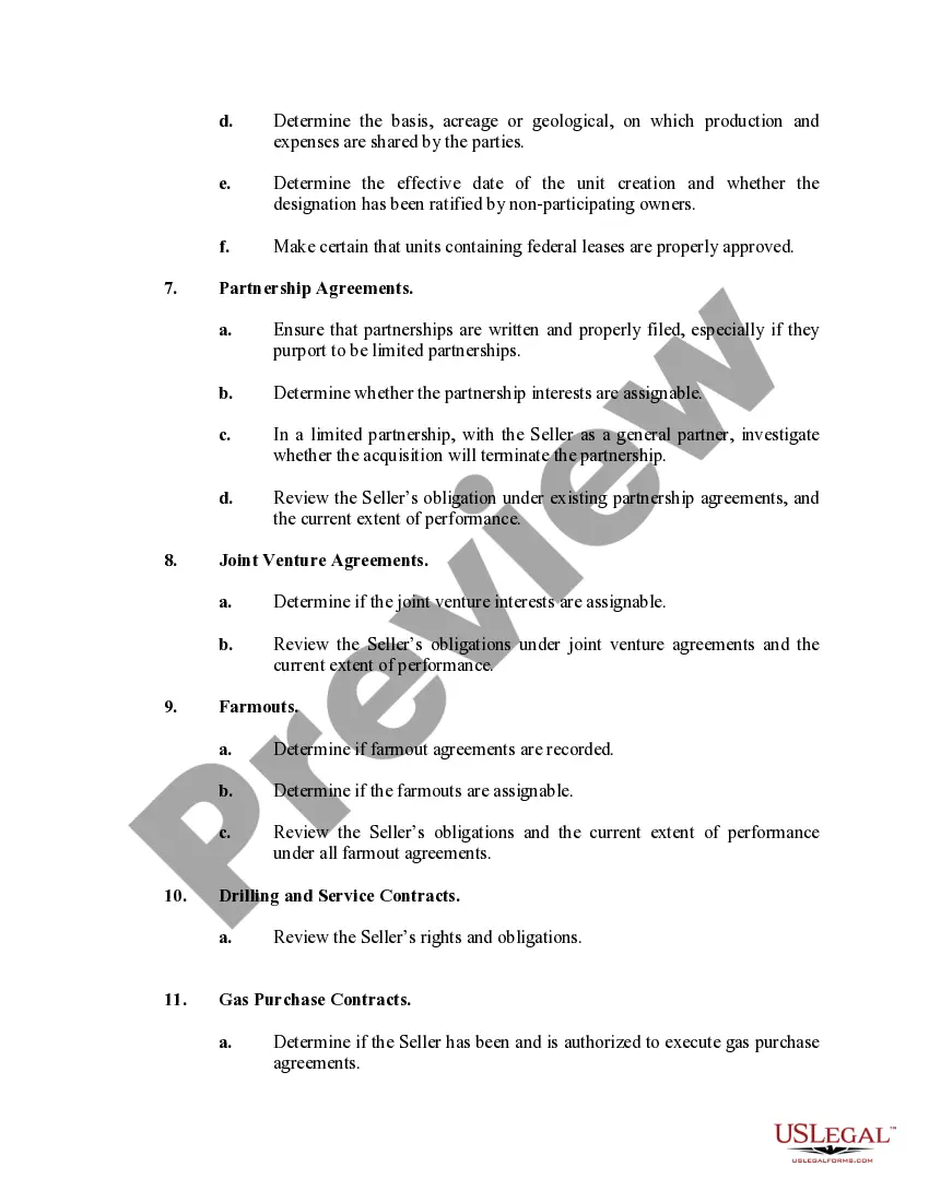 Get Due Diligence Overview Oil and Gas Properties Preview Due Diligence Overview Oil and Gas Properties