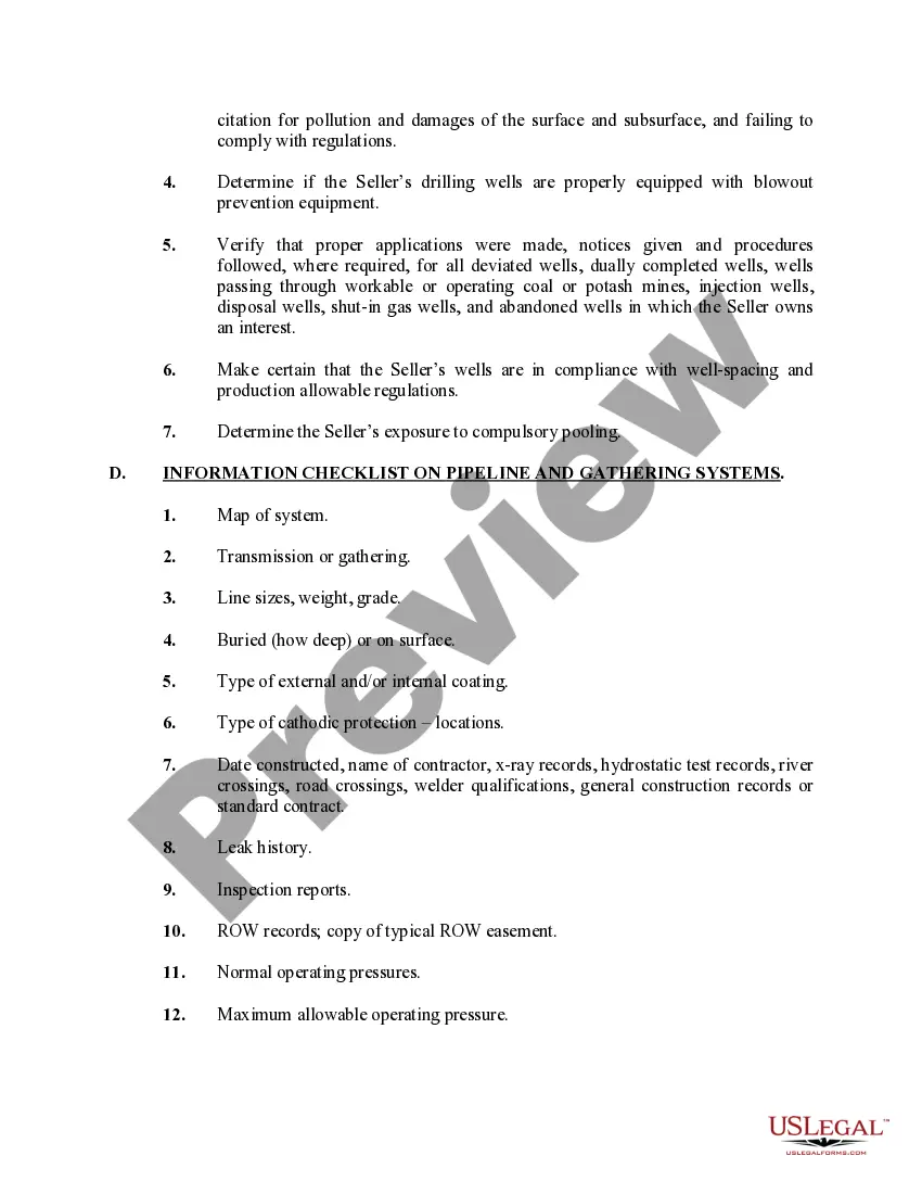 Get Due Diligence Overview Oil and Gas Properties Preview Due Diligence Overview Oil and Gas Properties