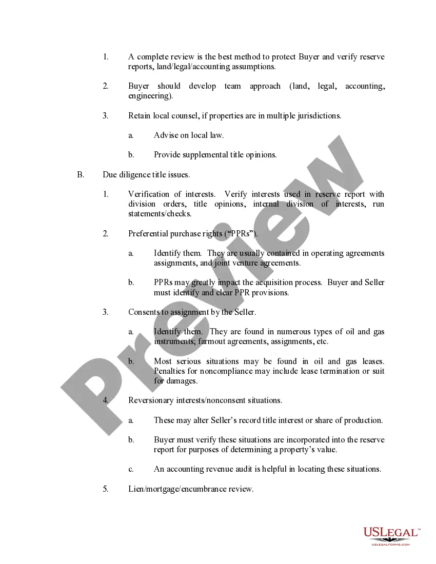 Get Outline of the Acquisition Process Representing Sellers and Buyers in the Sale of Producing Properties Preview Outline of the Acquisition Process Representing Sellers and Buyers in the Sale of Producing Properties
