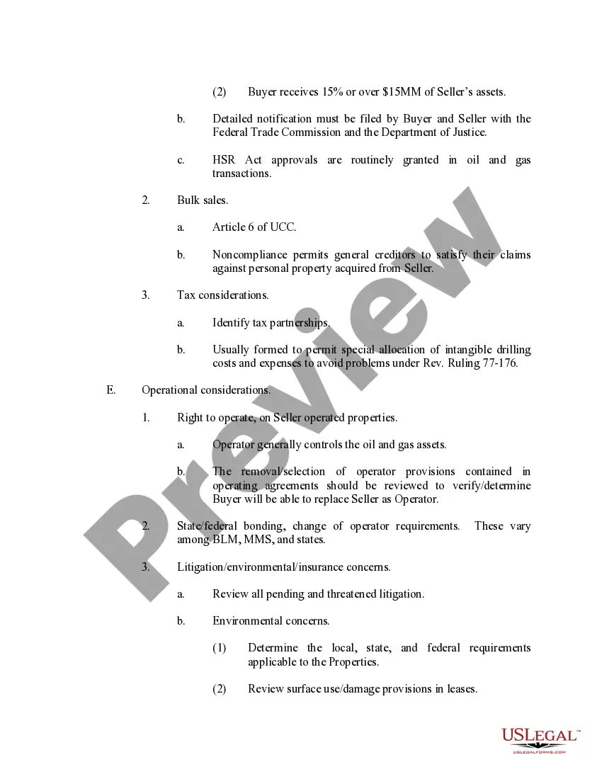 Get Outline of the Acquisition Process Representing Sellers and Buyers in the Sale of Producing Properties Preview Outline of the Acquisition Process Representing Sellers and Buyers in the Sale of Producing Properties
